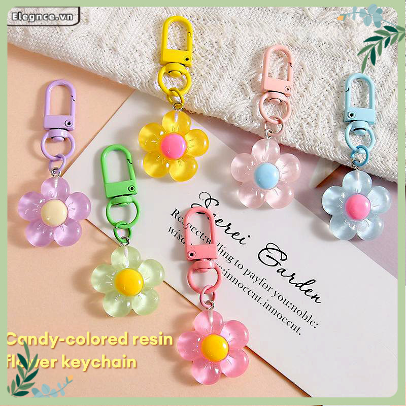 【Elevn】Móc khóa balo hình hoa bằng nhựa màu kẹo ngọt móc chìa khóa điện thoại dễ thương mặt dây chuyền | BigBuy360 - bigbuy360.vn