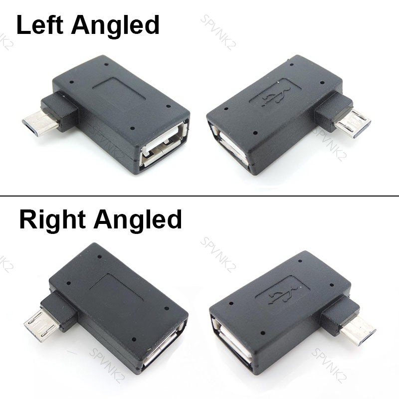 90 Độ Micro USBOTG Adapter Cho Fire Stick TV Snes Mini Classic Nes Mini Có Nguồn Điện Trái Phải Góc 