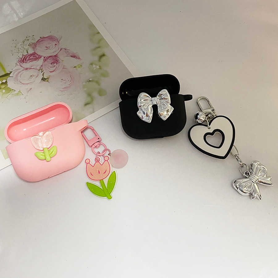 Thời Trang Hoa tulip Tai Nghe Dành Cho Baseus WM01 / WM02 02 + Ốp Lưng Silicon hearphone Hộp Dành Ch