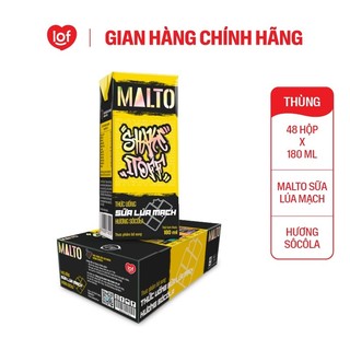  Sữa lúa mạch MALTO Shake It Off hương sôcôla thùng 48 hộp x 180ml 