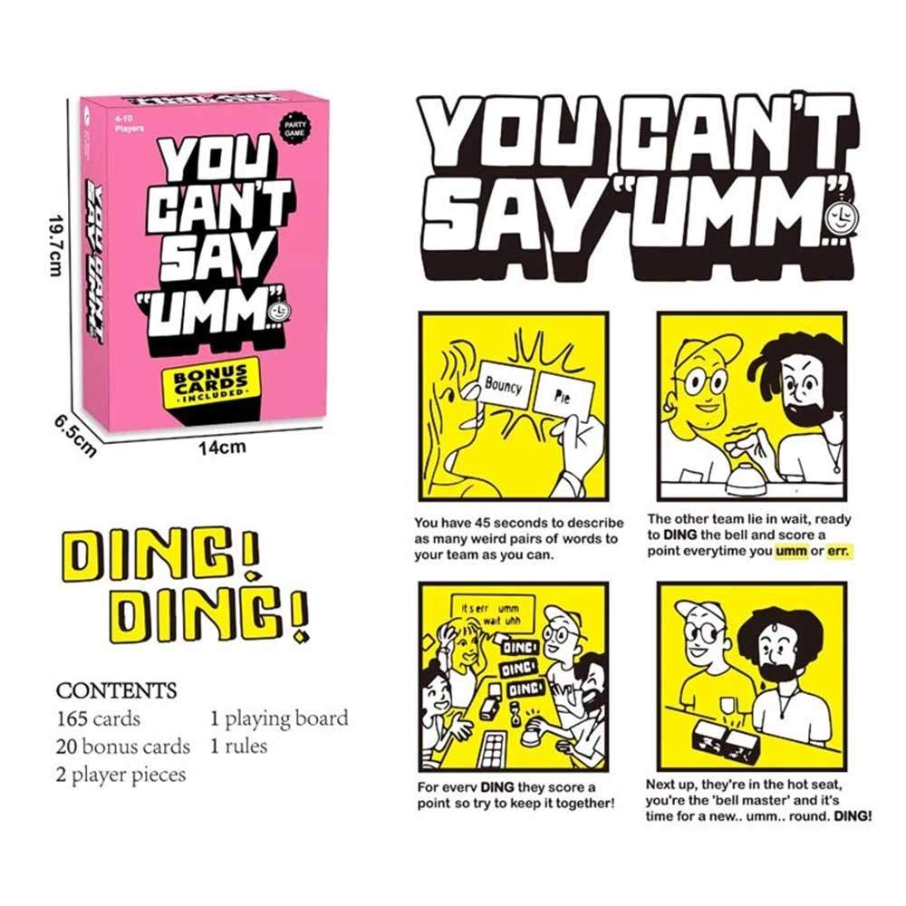 You Can't Say UMM Series Multiplayer Interactive Fast-Paced Family Party Word Game