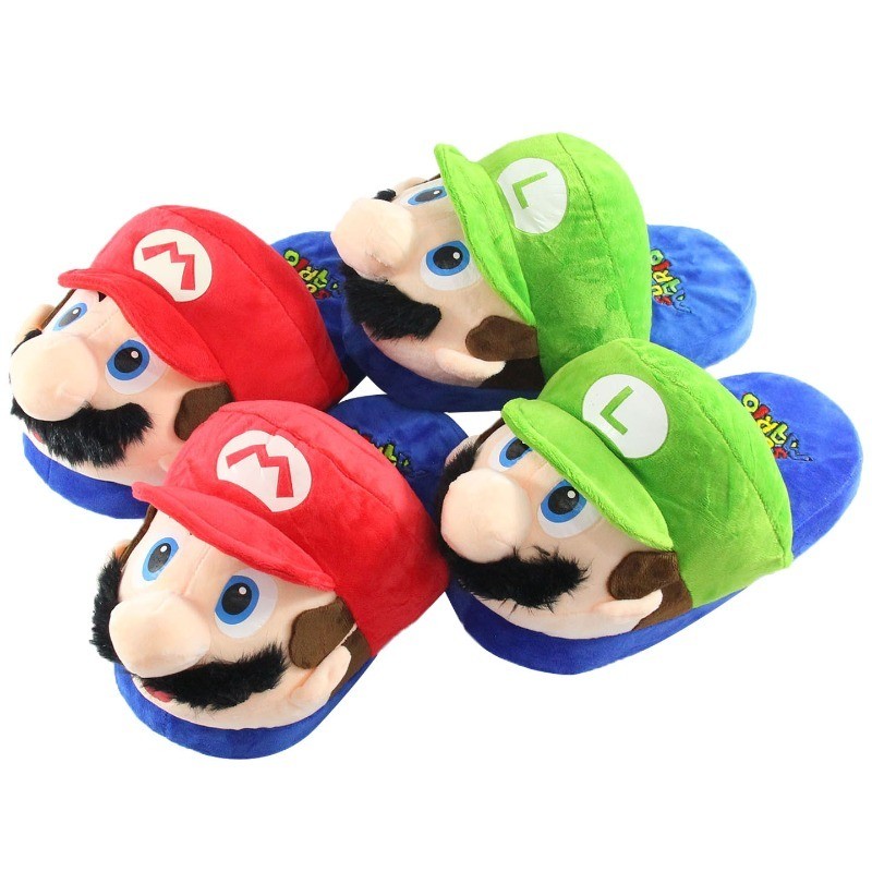 Trò Chơi Super Mario 27cm Phong Cách Mới Sang Trọng Dép Mùa Đông Nhà Ấm Mario Bé Trai Hỗ Trợ Giày Dé