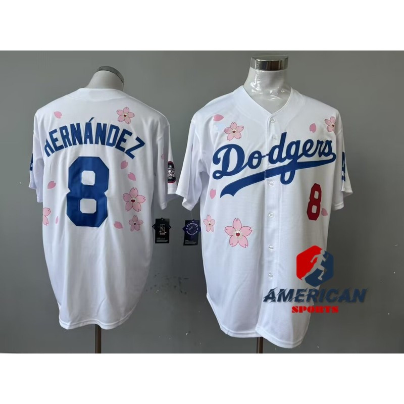 Áo Bóng Chày Trắng Enrique Hernandez Los Angeles Dodgers Cho Nam, Loạt Trận Tokyo 2025