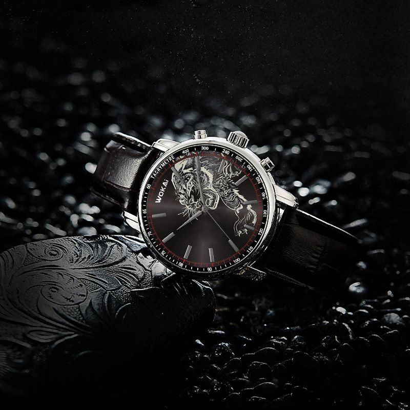 Đồng hồ kinh doanh wokai wokai Đồng hồ thể thao thạch anh Thắt lưng thông thường Đồng hồ nam Đồng hồ