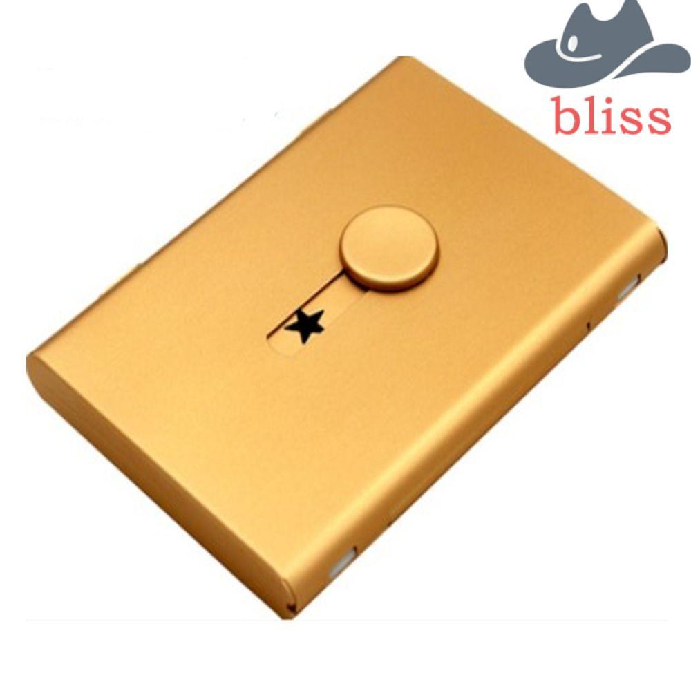 BLISS Thumb Slide Out Business Name Card Holder Creative Light Star Fashion Scrub Wallet Box ID Card