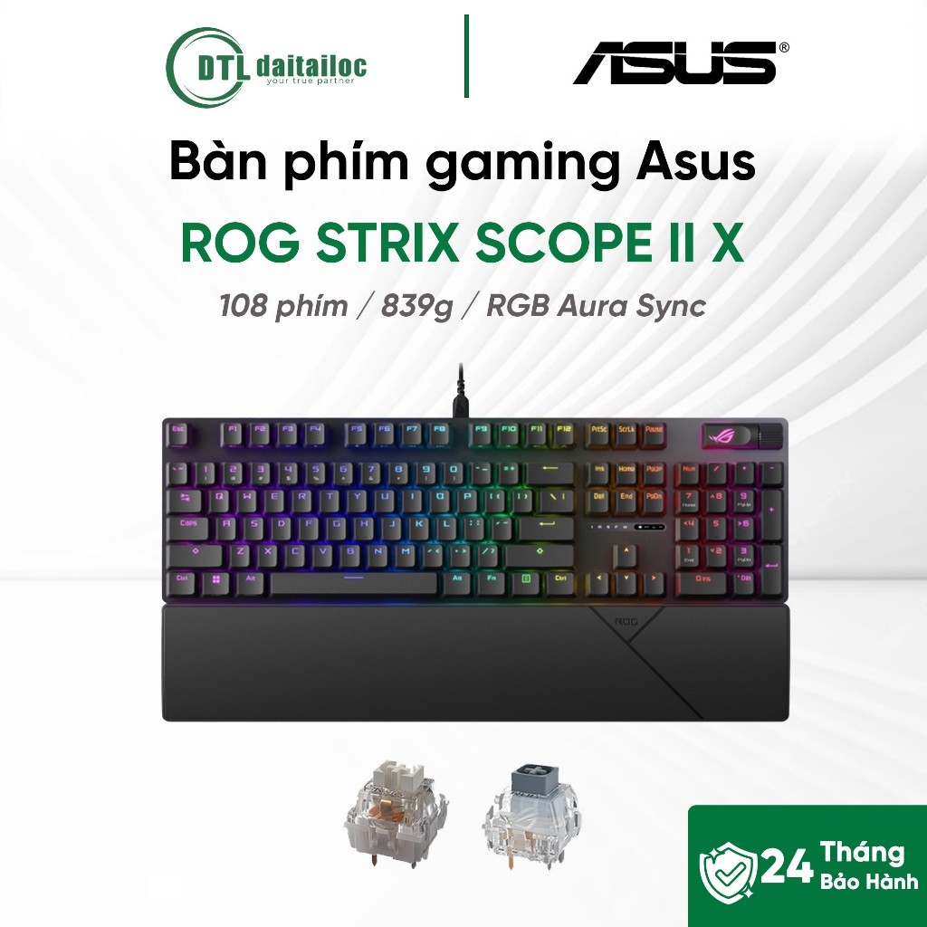 Bàn phím gaming Asus XA14 ROG STRIX SCOPE II X | Chính Hãng | Bảo Hành 24 Tháng