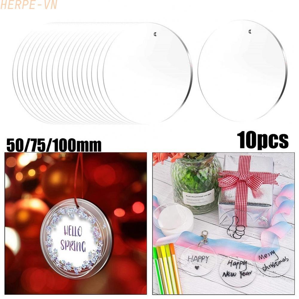 [HERPEVN]Acrylic Round Plate 5-10CM Thickness 2mm Acrylic Bauble Blank Christmas DIY[Ready stock]