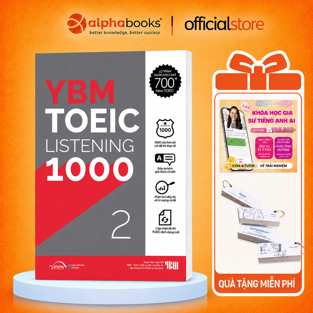 Sách – YBM TOEIC LISTENING 1000 Vol 2 – 10 Đề Nghe Sát Đề Thi TOEIC Format Mới (Gamma Books)