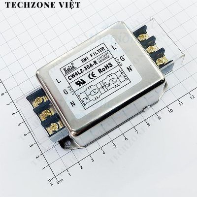 CW4L2-30A-R Bộ Lọc Nguồn 1 Pha 30A 115/250V TechZone Việt