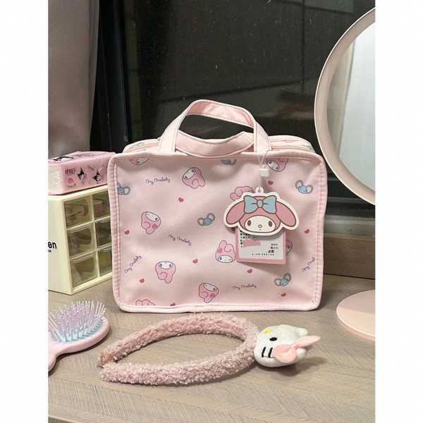personal makeup bag cute makeup bag Melody Túi Đựng Mỹ Phẩm Di Động ins Phong Cách Túi Bảo Quản Dung
