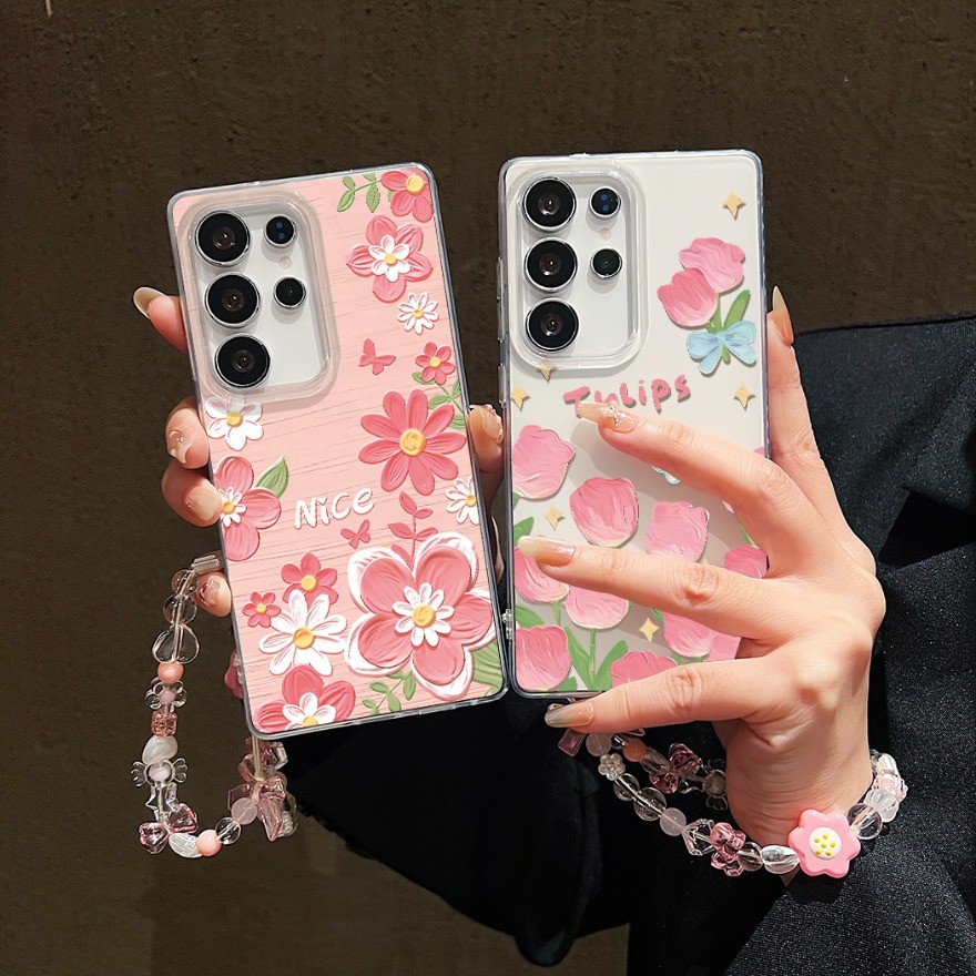 Tranh Sơn Dầu Hoa Tulip Ốp Lưng Điện Thoại Remi A1 A2 12 9 9T 13 A5 A4 A3 Pro 13C 12C 10C 10A 9C 10 
