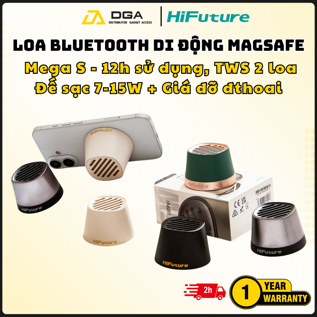 Loa Bluetooth Di Động tích hợp sạc không dây Magsafe HiFuture MEGA S 5W