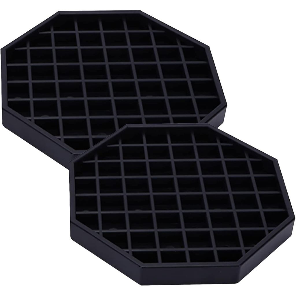 Khay nhỏ giọt 6 "Khay nhỏ giọt hình bát giác Khay nhỏ giọt bằng nhựa màu đen có lưới tổ ong, gói 2 (