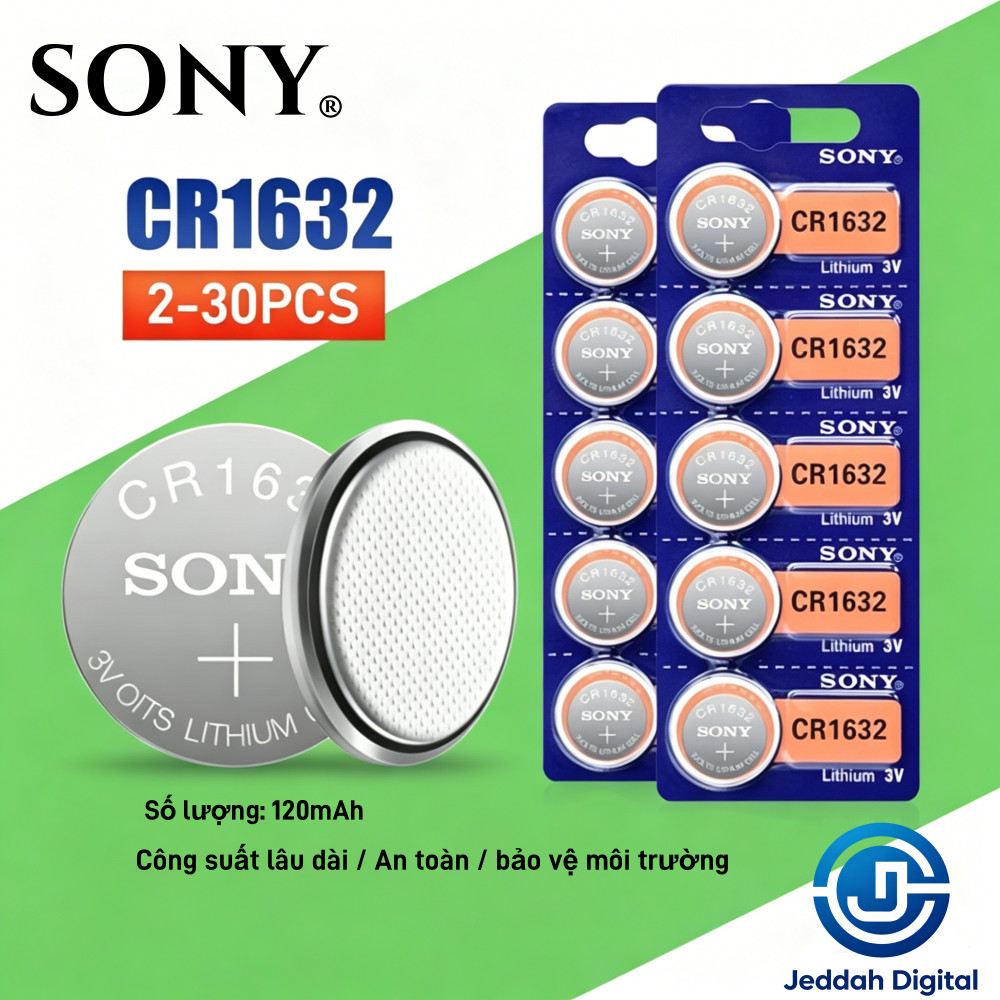 SONY CR1632 CR 1632 3V Pin Lithium LM1632 BR1632 ECR1632 Dành Cho Đồng Hồ Chìa Khóa Ô Tô Điều Khiển 