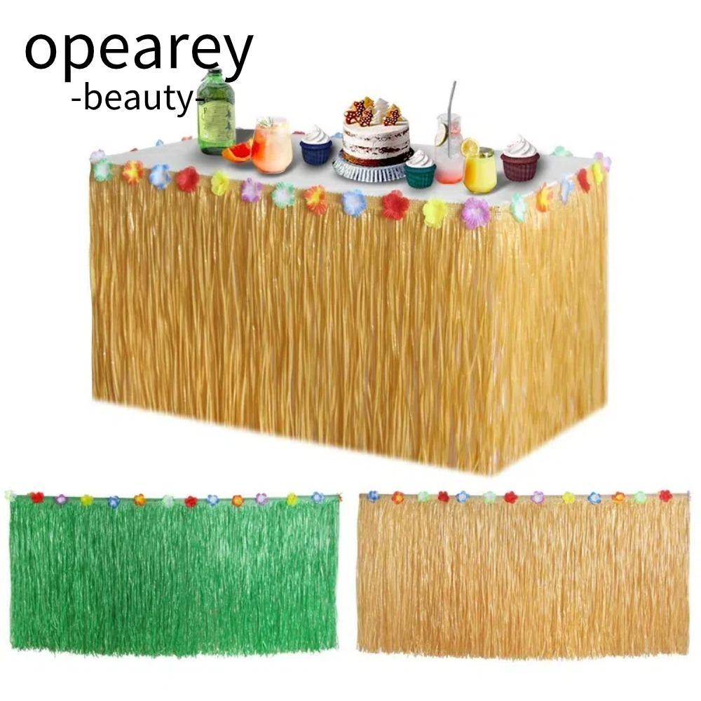 OPEAREY Váy Bàn Cỏ, Trang Trí Tiệc Hawaii Váy Bàn Rơm, DIY Hawaii Theo Chủ Đề Rơm Màu Hawaii Khăn Tr