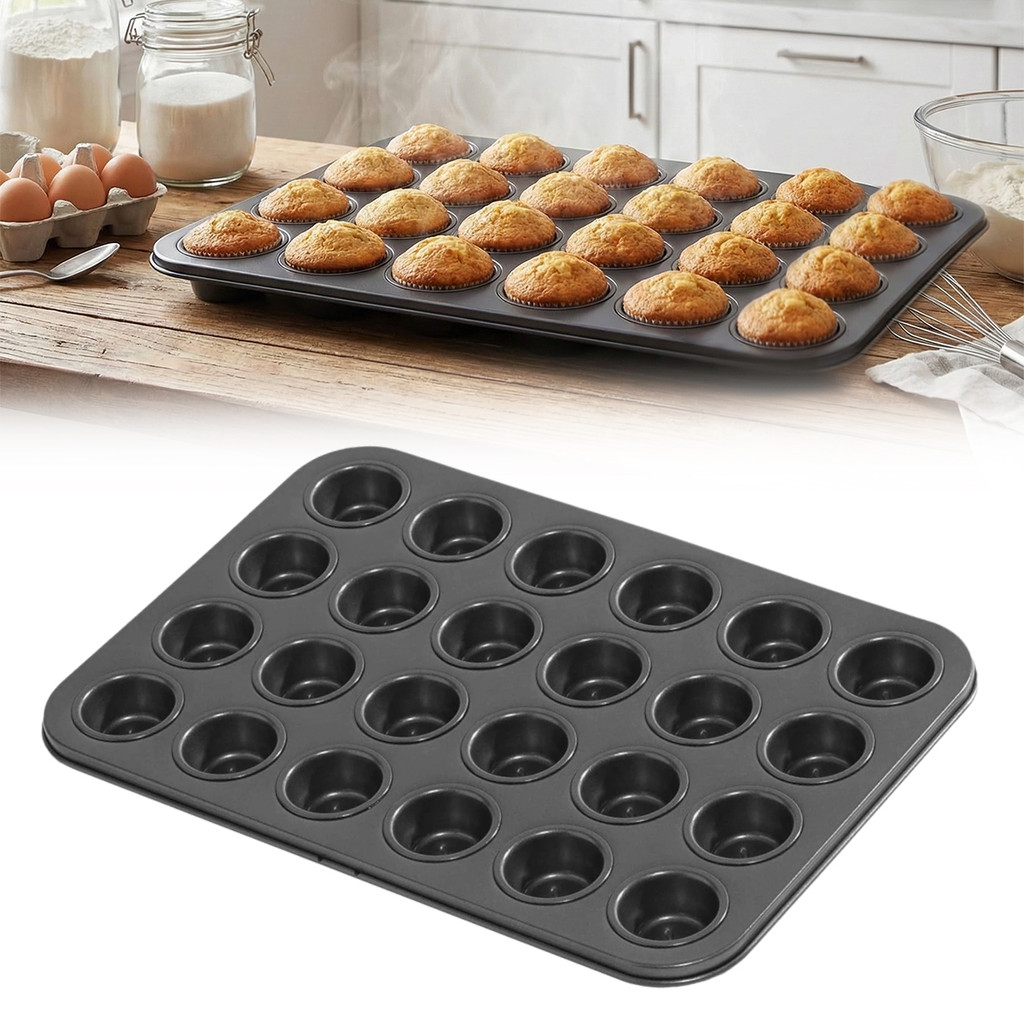 [Cyanfire] 24 Cốc Bánh Pudding Mini Khuôn Inox Muffin Cupcake Chống Dính Khuôn Nướng Bánh Shop Dụng 
