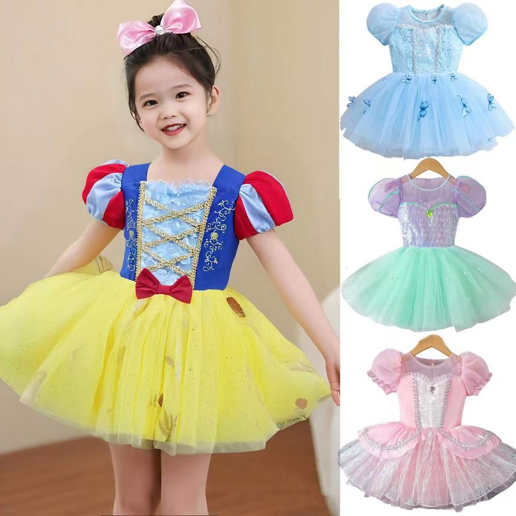 Bé Gái Bạch Tuyết Nàng Tiên Cá Trình Diễn Đầm Ba Lê Bé Gái Pettiskirt Mở Váy Ba Lê 60318