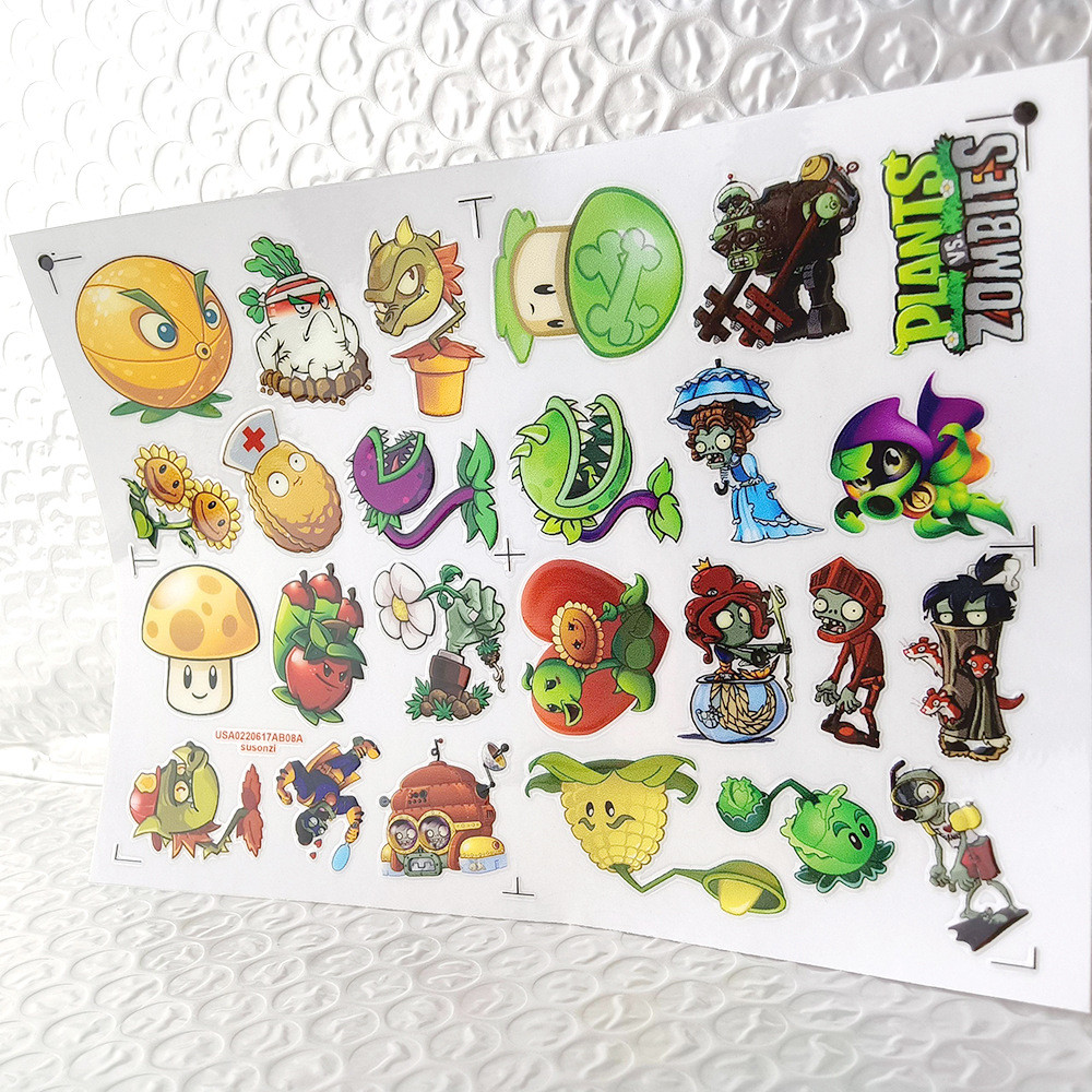 Plants vs Zombies 3D Chống Thấm Nước DTF UV Chuyển Dán DIY Decal