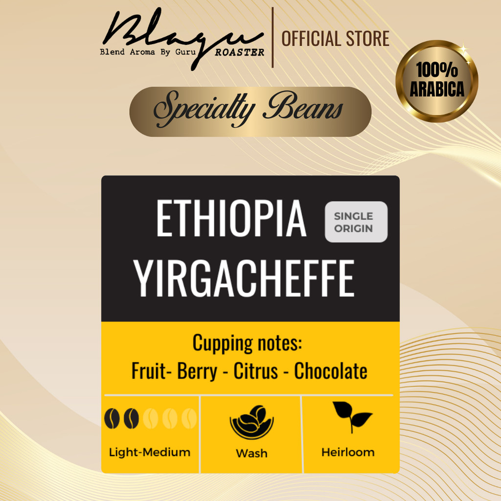 Cà Phê Đặc Sản Blagu - Ethiopia W. Yirgacheffe - 100% Arabica - Light Medium - Túi 250gram
