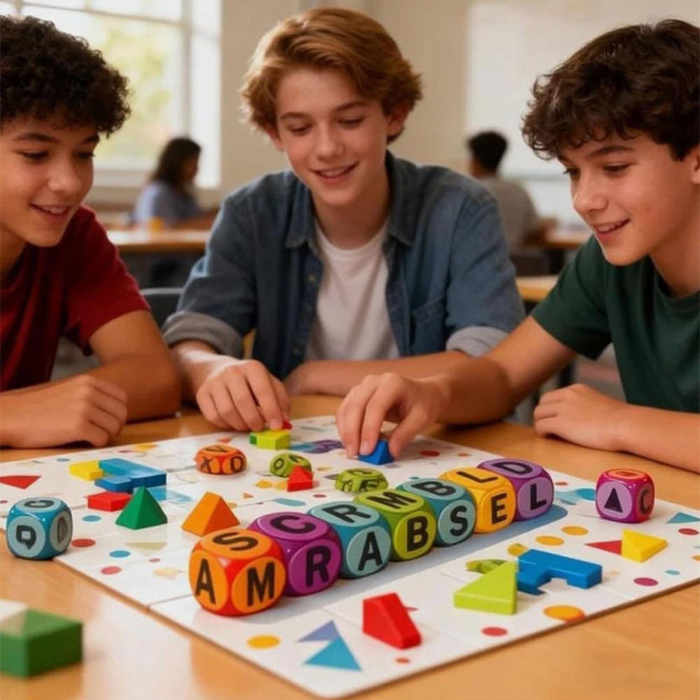 Scrambled Dice Word Game Family Party Shuffling Dice Vocabulary Building Game