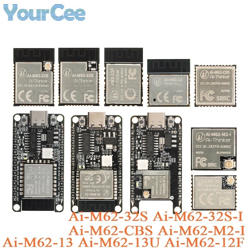 Ai-M62 32 bit RISC-V MCU Wi-Fi6 + BLE5.3 Mô-đun BLE Ai-M62-32S-I -M2-I -13U -13 -12F Bảng phát triển