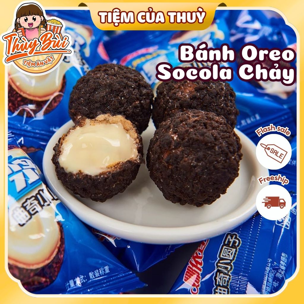 Bánh Oreo Socola Nhân Tan Chảy Mix Socola, Dâu Tây, Kẹo Oreo Bọc Sữa Chảy 3 Lớp, Bánh Oreo Tan Chảy 