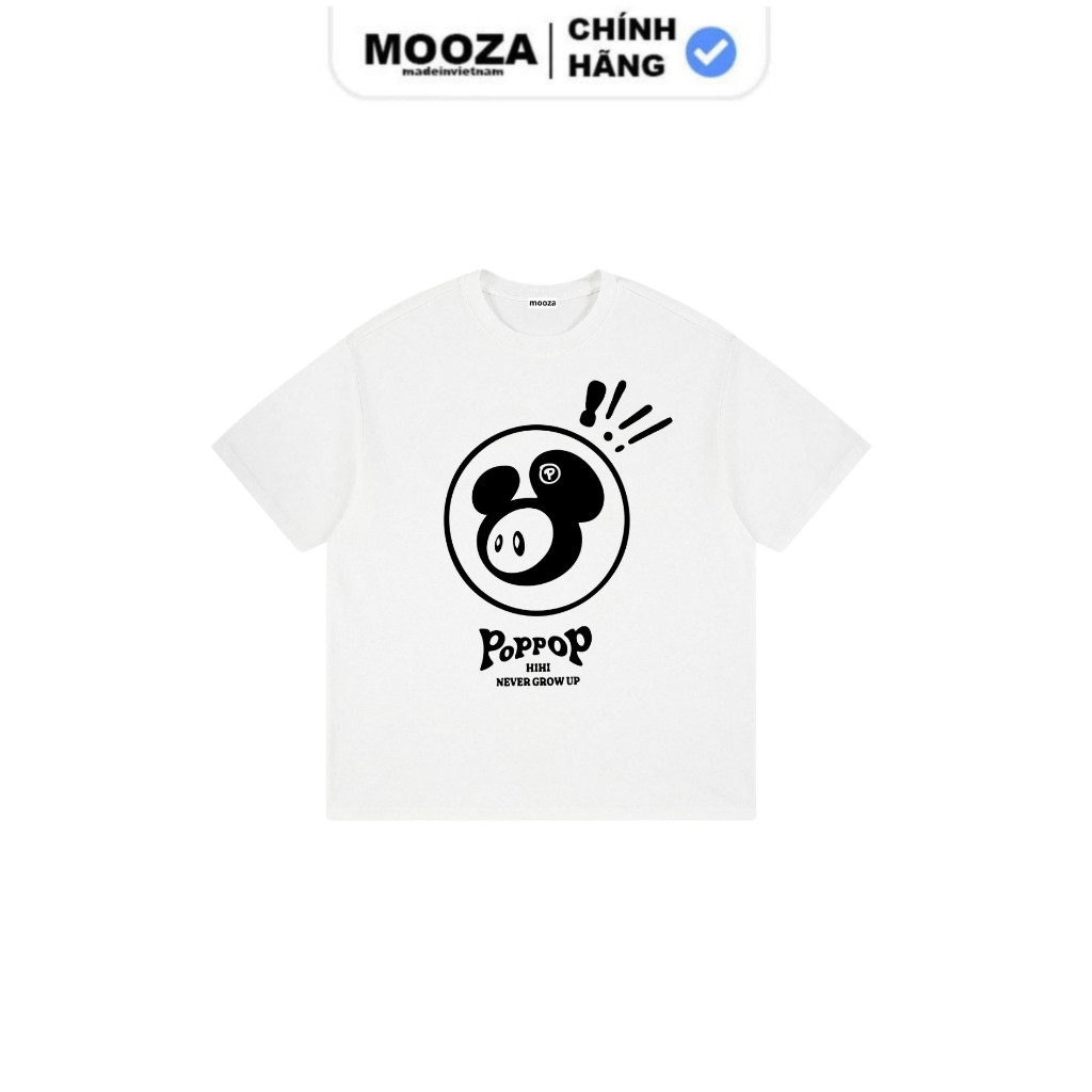 Áo Phông MOOZA NEW VERSION POPPOP Tee Local Brand Chính Hãng Unisex Form Rộng Oversize Premium Cotto