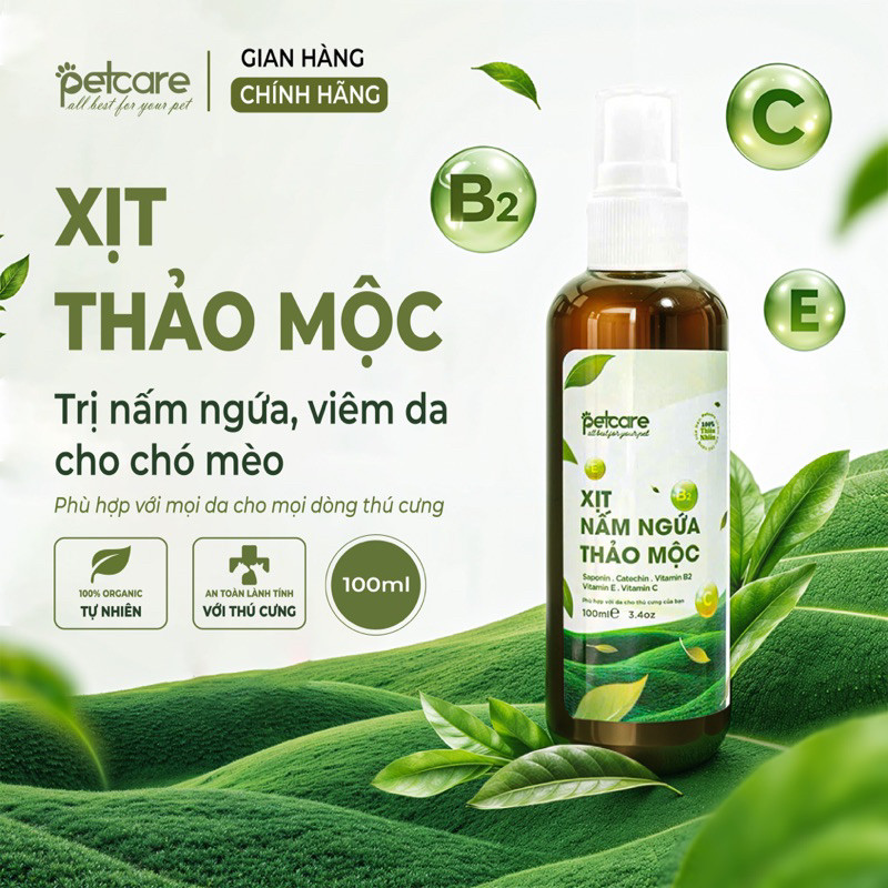 Xịt Thảo Mộc Viêm Da Nấm Ngứa PETCARE ( Sỉ )