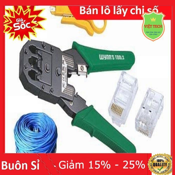 Combo Kìm mạng+ 20m dây mạng + 50 Hạt Mạng
