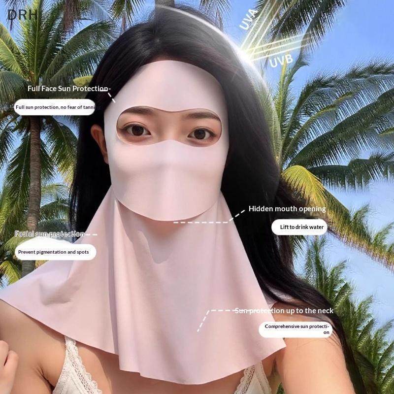 DRH Mặt nạ nữ thoáng khí Tấm chắn UV Tấm che nắng để đi xe ngoài trời Đi bộ đường dài Du lịch VN