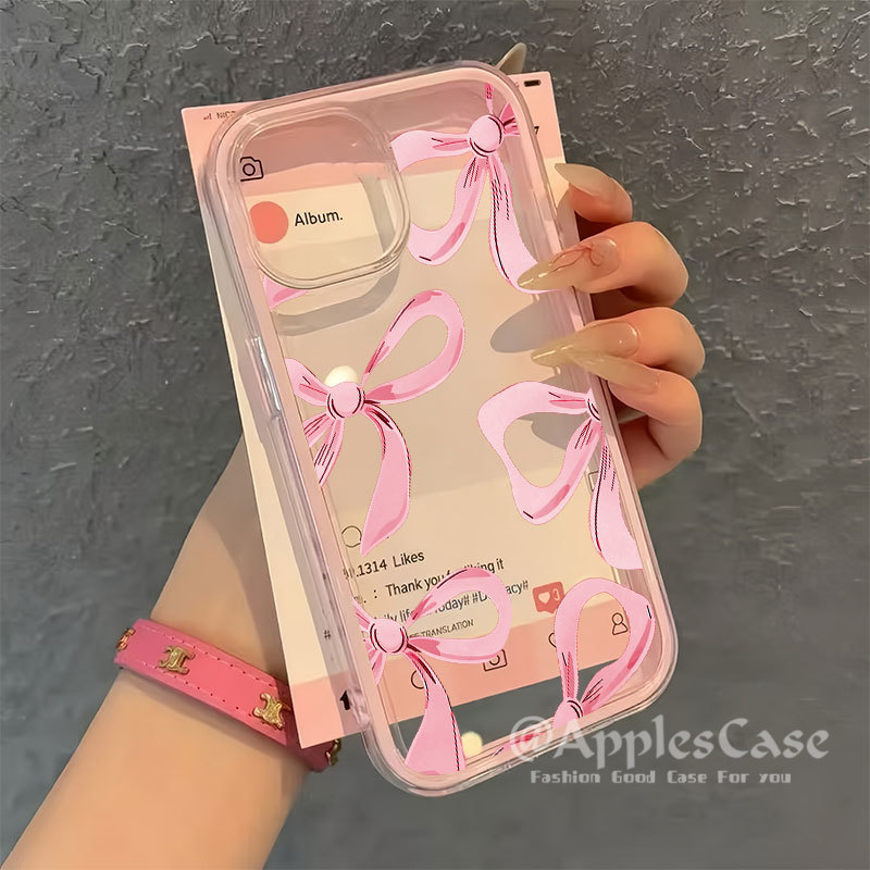 Ốp Điện Thoại  Mô hình Bowknot 2 trong 1 iphone 17 16 15 14 13 12 11 pro max x xr Trường hợp điện th