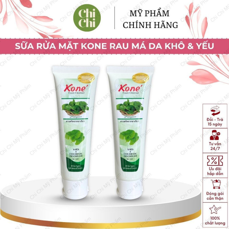 [Chính Hãng] Sữa Rửa Mặt Kones Rau Má Dưỡng Trắng Da Mờ Thâm Nám Cải Thiện Đốm Nâu Làm Sạch Bã Nhờn 