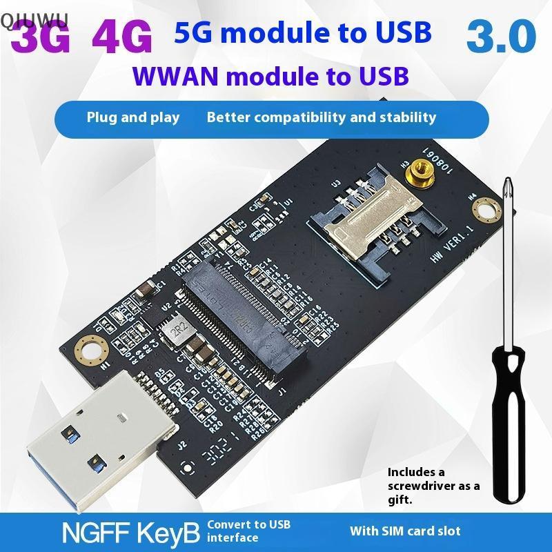 QIUWU 1 Bộ Thẻ Mở Rộng DW5821E M2-NGFF DW5811e DW5816E EM7455 L860-GL USB3.0 Cho Bộ Chuyển Đổi USB 3