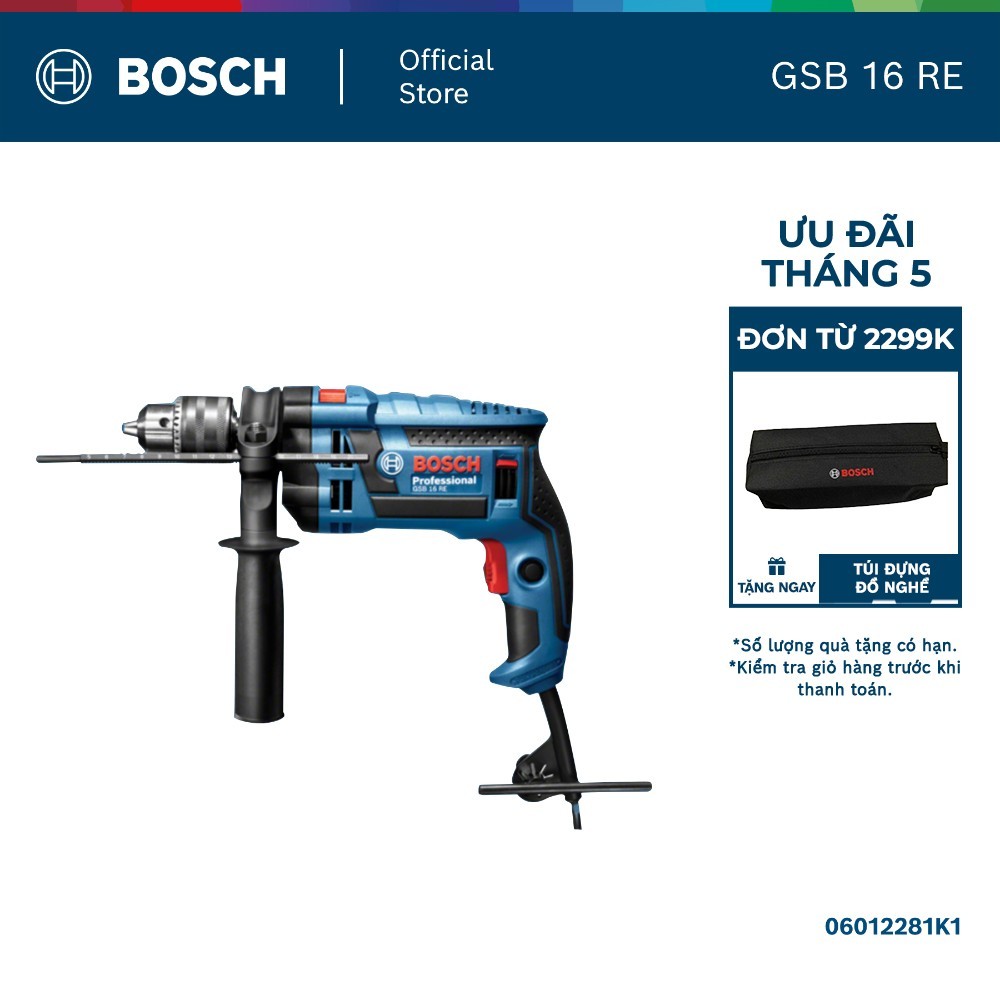 Máy khoan động lực Bosch GSB 16 RE (Hộp nhựa)