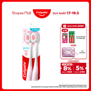 Bộ 2 Bàn chải Colgate Gentle Cushion Clean lông chải siêu dày tạo bọt mịn