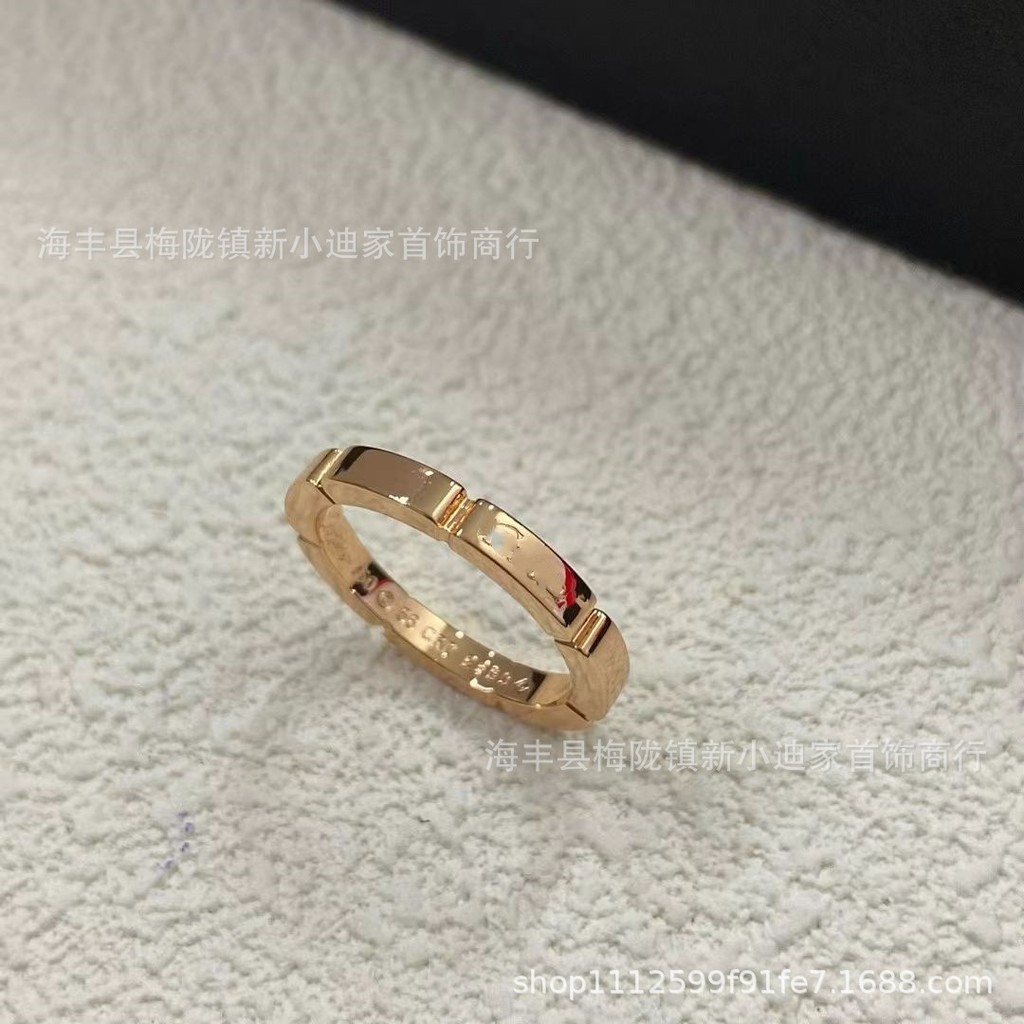V New gold signature ring18K Rose gold couple rings for men and women
