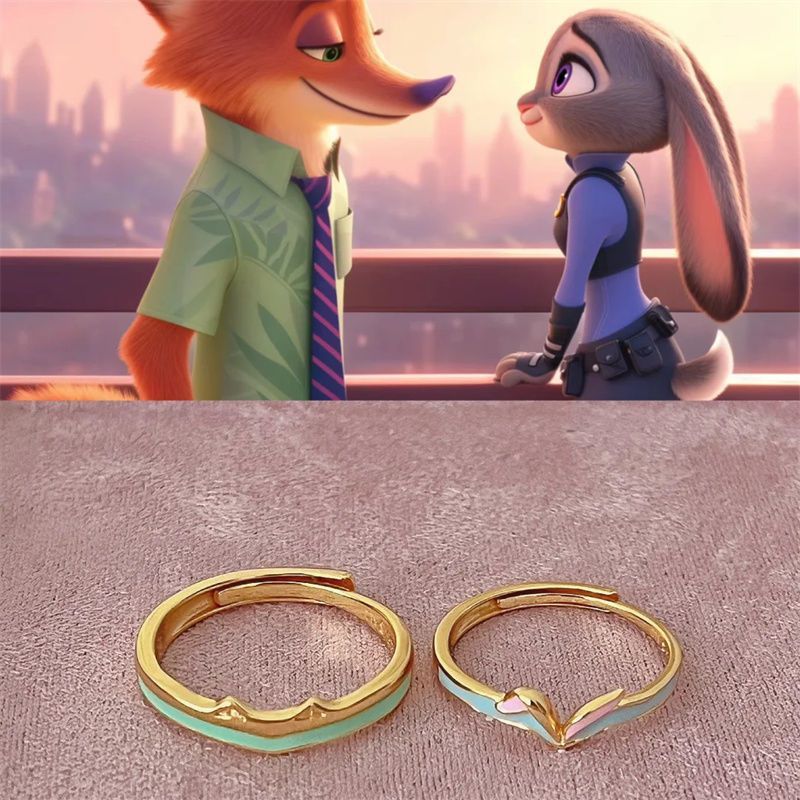 < Crazy Animal City > Nhẫn đôi Nick Judy Anime Derivative Ngoại vi Live Ear Element Design Sense 12.