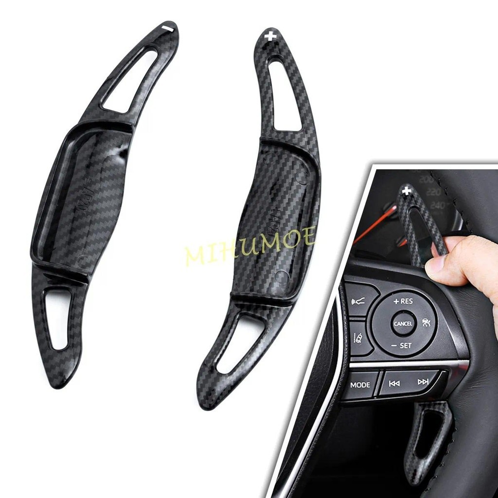 Sợi Carbon Vô Lăng Mái Chèo Sang Số Mở Rộng Phụ Kiện Cho Xe Toyota Camry Crown Corolla Cross Avalon 