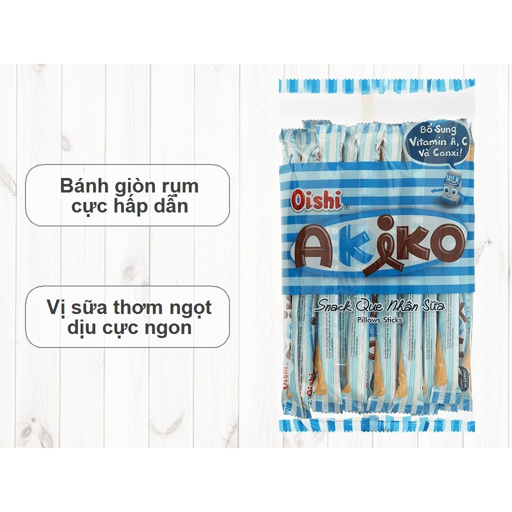 Gói Akiko Oishi Snack Que Bổ Xung Vitamin A, C và Canxi 140g ( 7g x 20 gói ) ( AN TÂM MART 151)