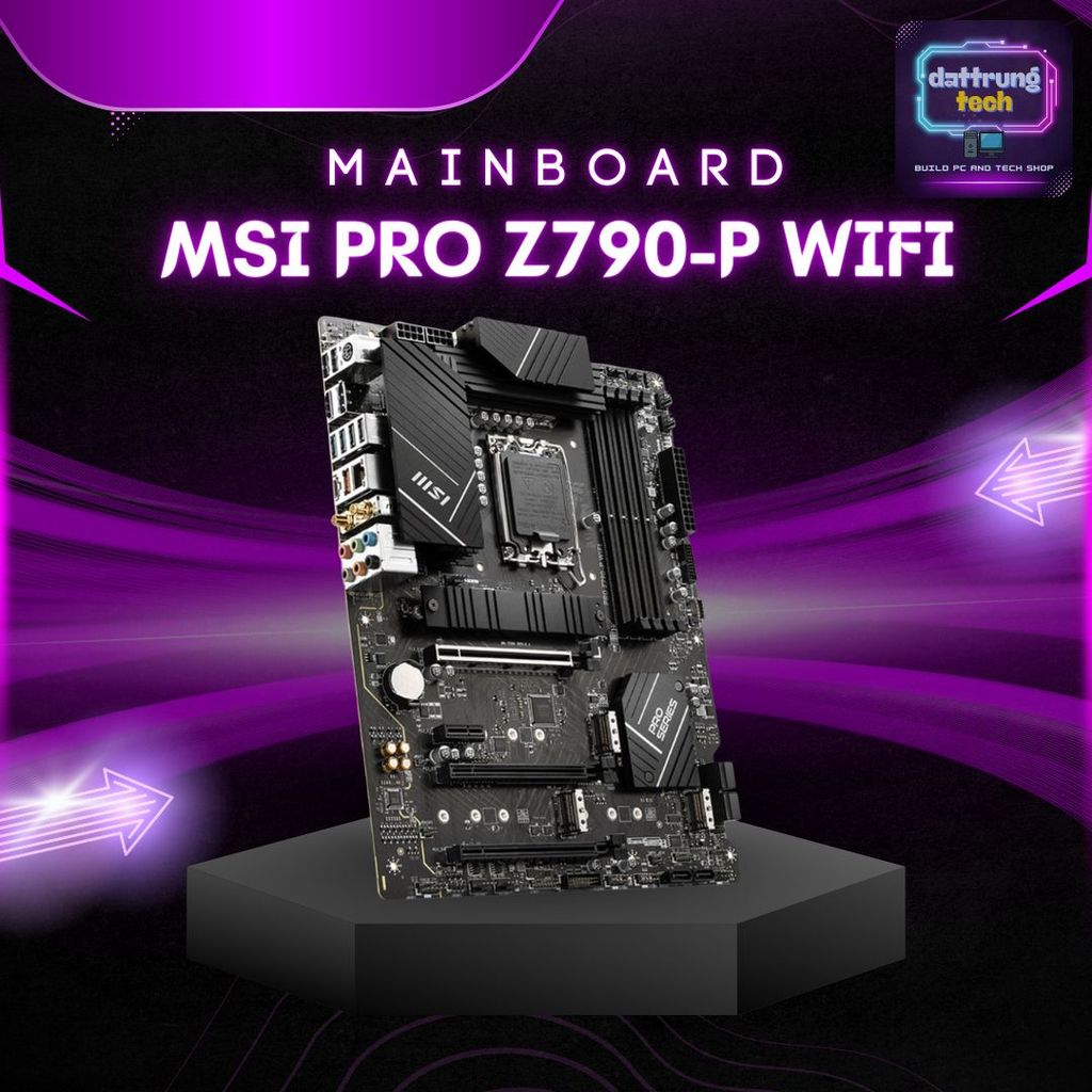 Mainboard MSI PRO Z790-P WIFI: Intel Z790, Socket 1700, ATX, DDR5 RAM, 2.5 Gigabit LAN.