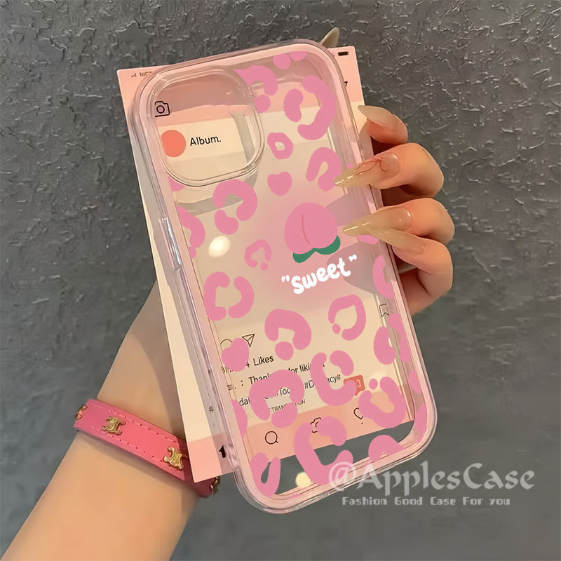 Ốp Điện Thoại  Mô hình đào 2 trong 1 iphone 17 16 15 14 13 12 11 pro max x xr Trường hợp điện thoại 