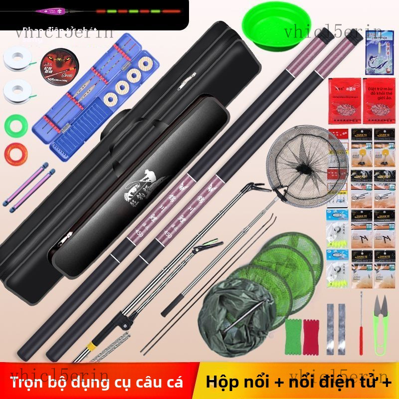 Ghế câu cáBộ cần câu cá, bộ dụng cụ câu cá bằng cần tay kết hợp hoàn chỉnh, cần câu cá chép và cá di