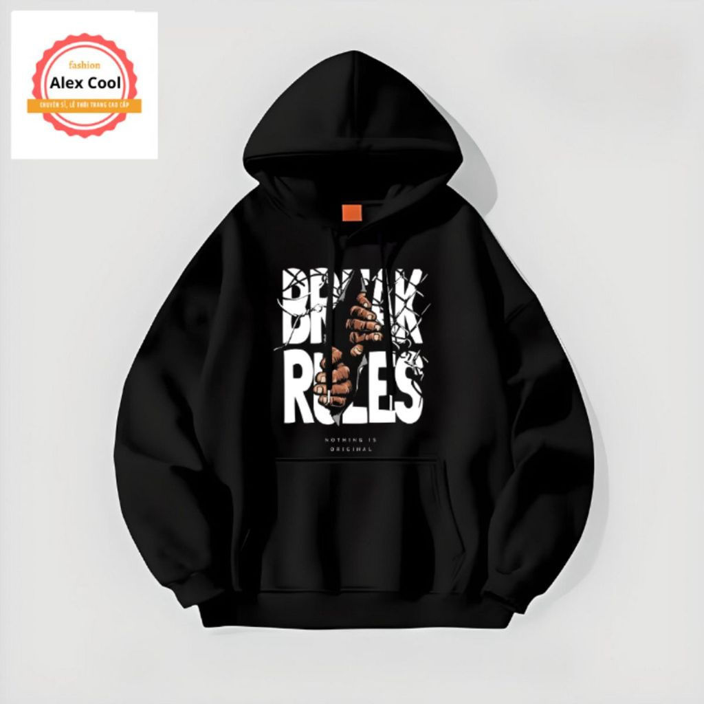 Men's Thick, Loose-Fitting Cotton Fleece Hoodie with Hood Alex Cool HD025