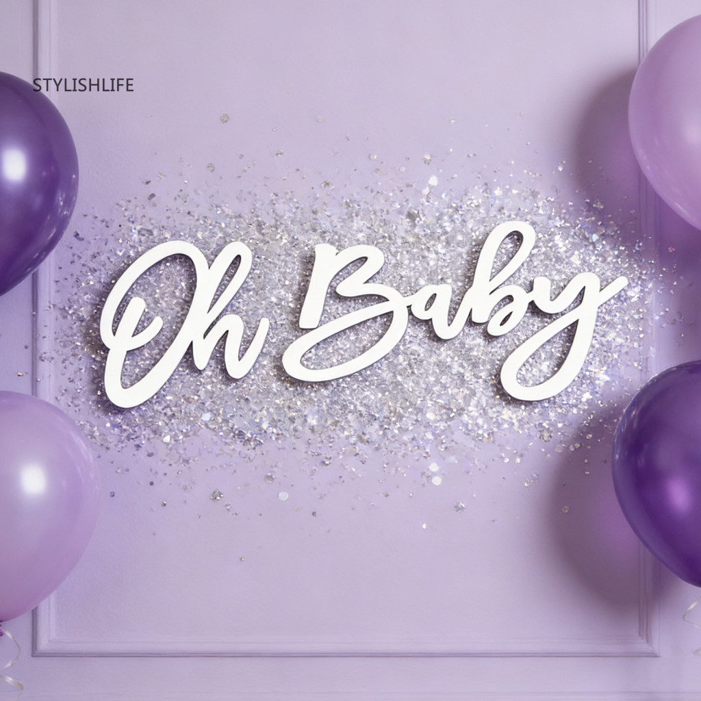 [stylishlife] Oh Baby Treo Sign Oh Baby Decor Oh Baby Sign Trang trí tường chữ cái bằng gỗ cho phòng