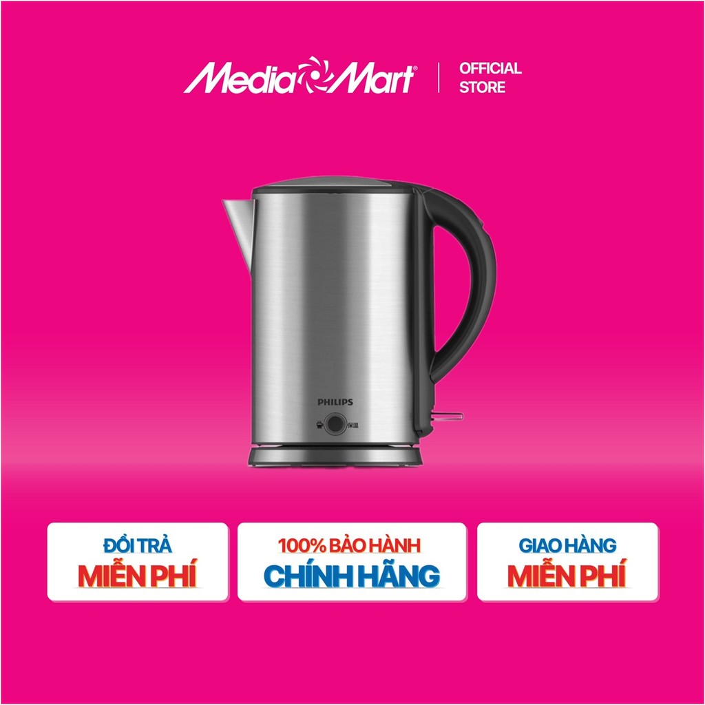 [MediaMart ONLINE-Ship 0đ] Bình siêu tốc inox 1,7L Philips HD9316/03