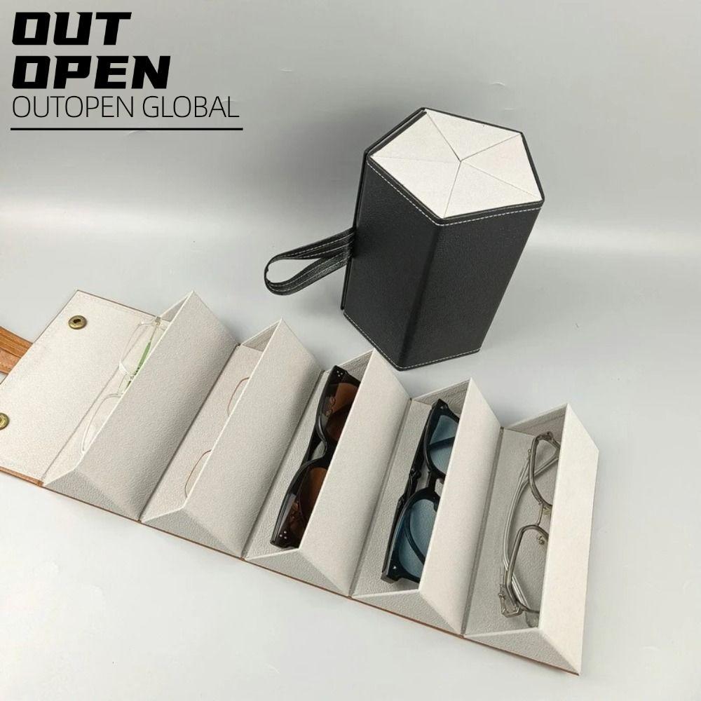OUTOPEN Da PU, Dụng cụ sắp xếp kính gấp di động, Kính mắt chất lượng cao 2 / 6 lưới Kính mắt Hộp lưu