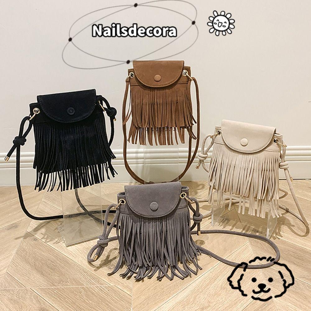 Túi Tote nữ NAILS, Túi đeo vai thời trang nhung da, Túi xách điện thoại di động gói bền