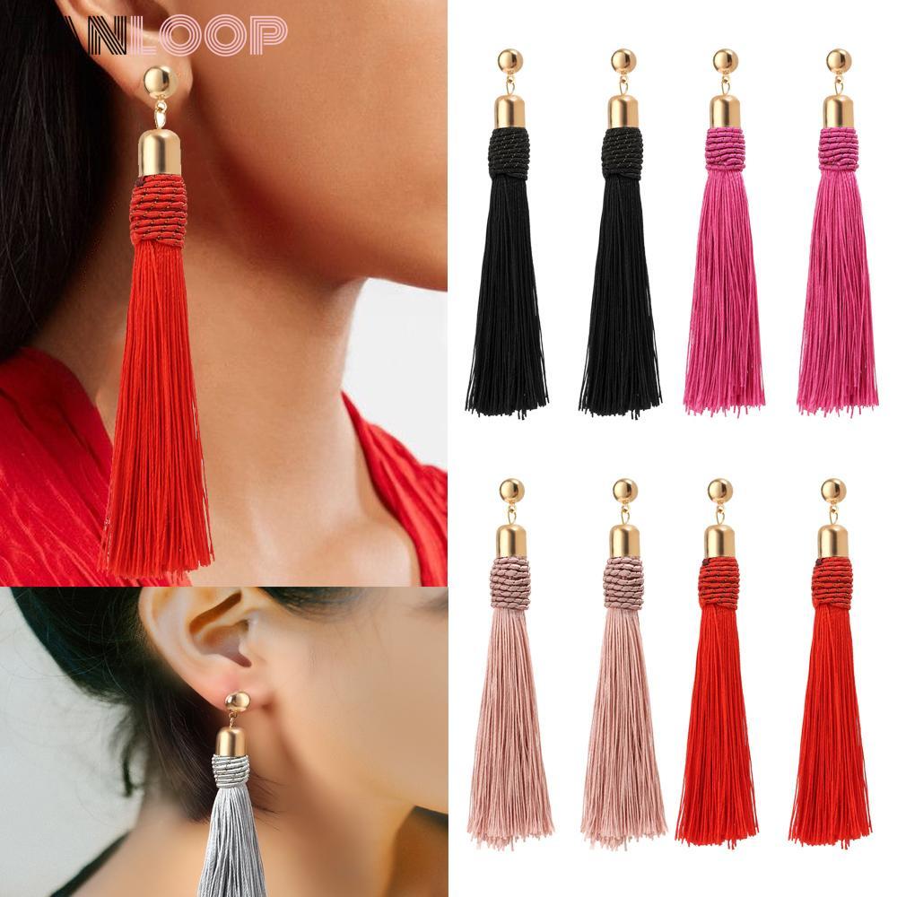Bông tai tua rua TANLOOP style boho với mặt dây chuyền dài cổ điển