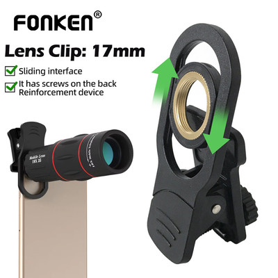 Phụ kiện ống kính chụp ảnh kính viễn vọng di động Fonken M17 17X0,75mm Kẹp điện thoại di động 17mm Giao diện ren kim loại