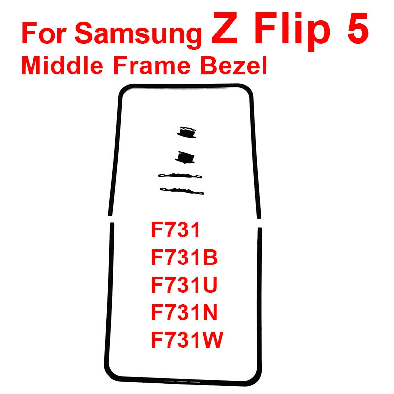 Z Flip 5 Khung LCD Giá Đỡ Màn Hình Có Khóa Giữa Mềm Pad Cho Samsung Z Flip5 F731B F731N Khung Giữa V